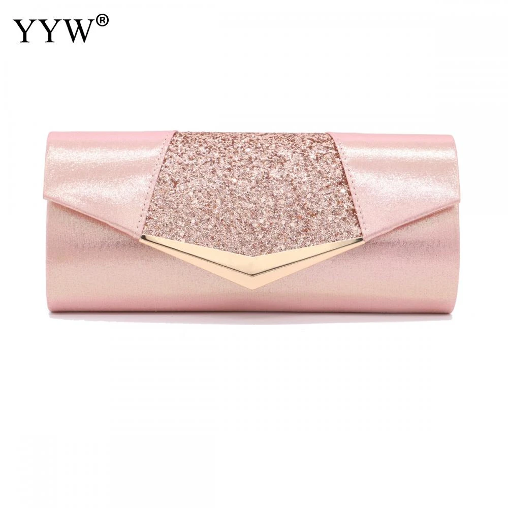 Bolso de de noche con lentejuelas de cristal para cartera mano de lujo para fiesta y boda, color rosa plateado, 2023|Bolsas de noche| - AliExpress