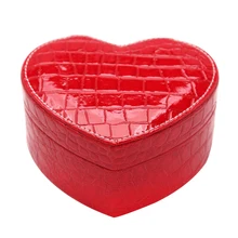 Heart Shape Jewelry Display Box Pu Leather Portable Box Gift Jewelery Storage Organizer Detachable Display Box 1Pcs