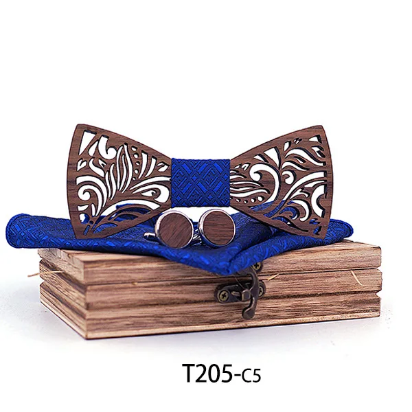  2019 North American Black Walnut Wooden Bow Tie Set and Handkerchief Tie Tie Casual Business Men's 