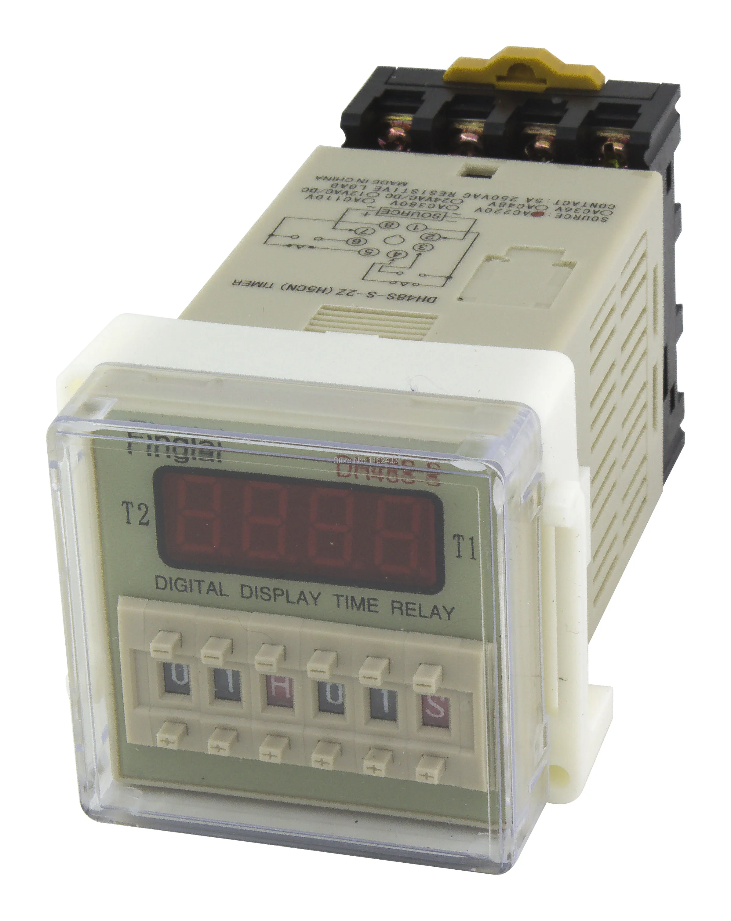 

DH48S-S-2Z repeat cycle DPDT time relay with socket DH48S series AC 220V 110V AC/DC 24V 12V delay timer with base