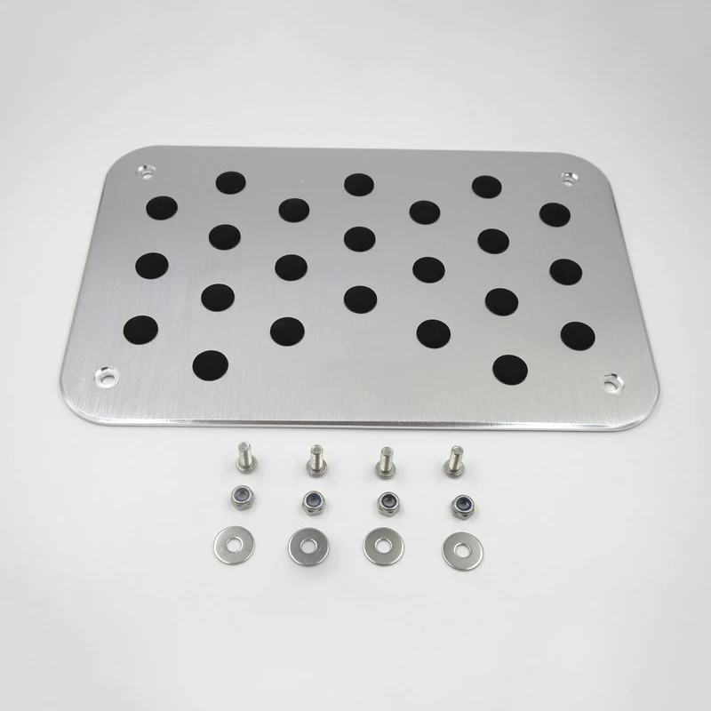 Cheap 30*20cm Car Inner Floor Carpet Mat Patch Foot Pedal Aluminum Car Floor Mat Pad Carpet Heel Plate Accessory