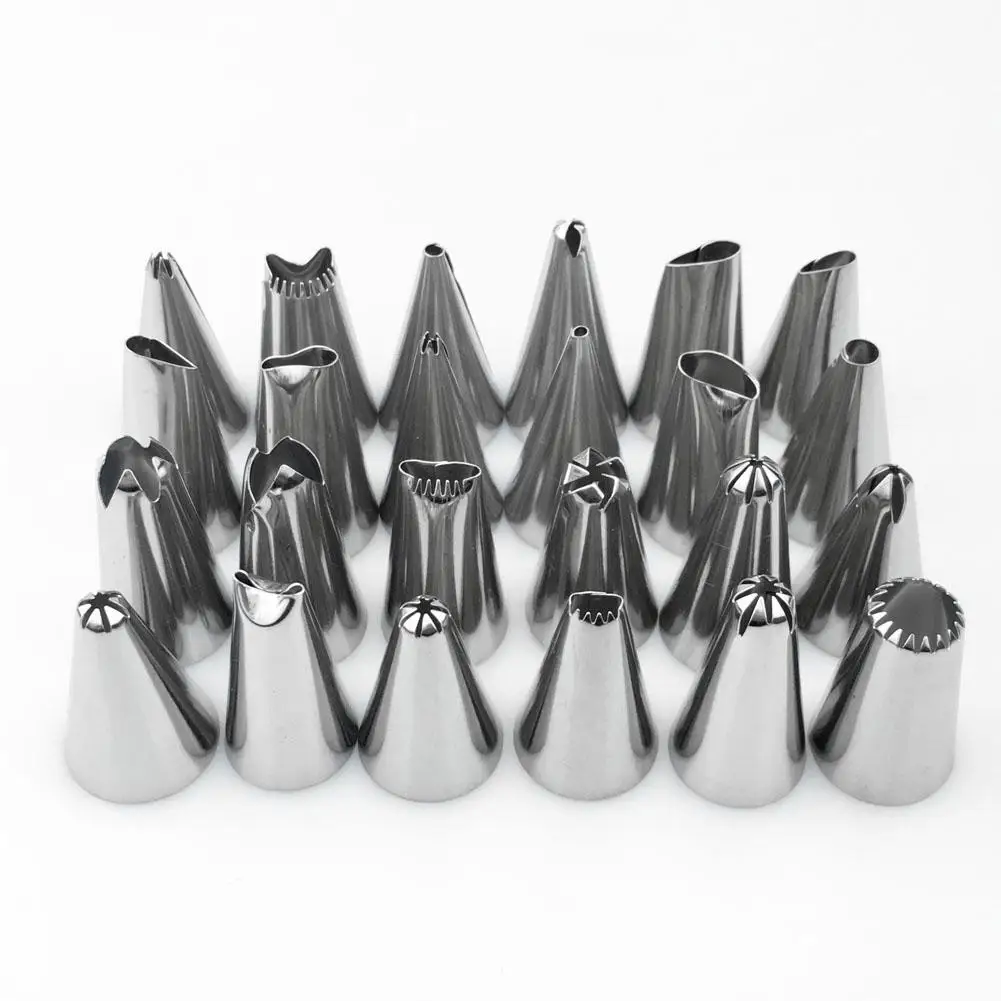 

24Pcs High Quality Stainless Steel DIY Cake Pastry Decoration Baking Tools Icing Pipe Nozzle Skill Set High Quality Stainless St