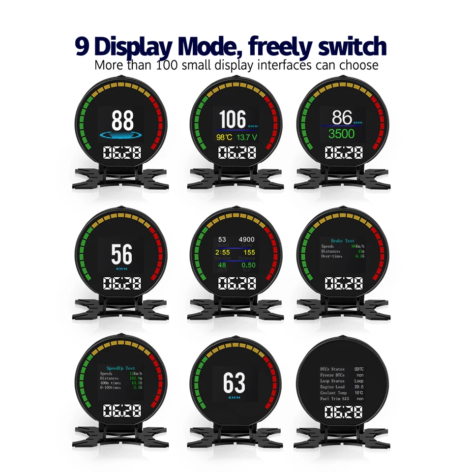 VJOYCAR P15 OBD2 дисплей Hud Дисплей Автомобильный бортовой компьютер проектор скорости цифровой автомобильный измеритель скорости расход топлива об/мин