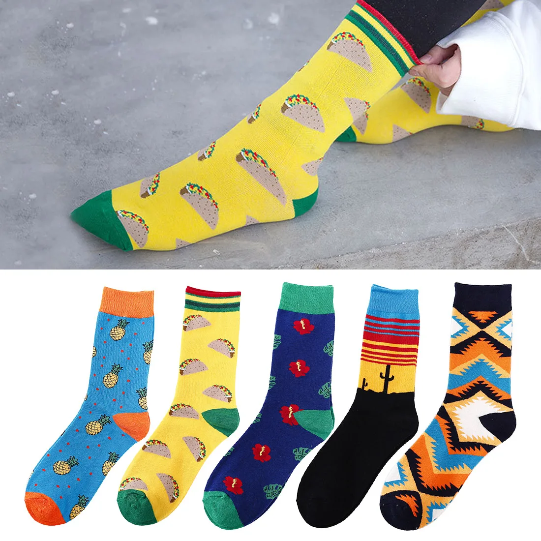 

Spring Trendy happy Socks men Cotton Boat Man Socks Interest Funny Originality Series harajuku ankle sock Animal fruit