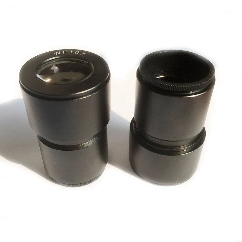 Pair WF10X Wide Field Eyepiece Optical Lens for Stereo Microscope with Mounting Diameter 30mm or 30.5mm with Rubber Eye Cups