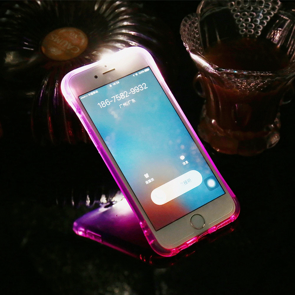 

KISSCASE Phone Case For iPhone 5 5S SE LED Flash Light Soft TPU Back Cover For iPhone 6 6S 7 8 Plus X Anti knock Silicone Cases