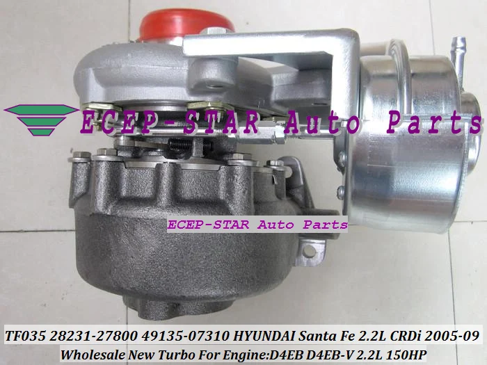 TF035 28231-27800 49135-07302 49135-07300 49135-07100 Turbo Turbocharger For HYUNDAI Santa Fe 2.2L CRDi 2005-09 D4EB D4EB-V 150HP (4)