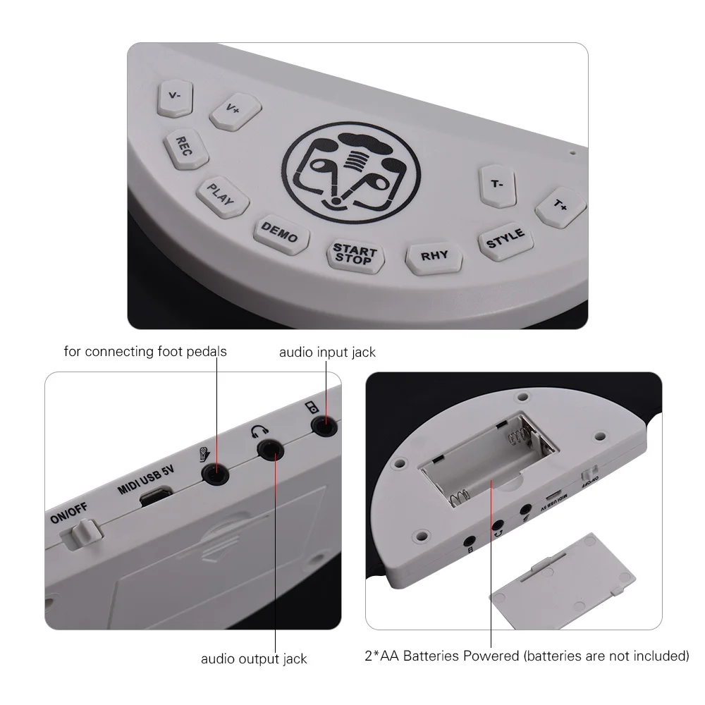 Портативный электронный барабанный коврик, силиконовая барабанная ...