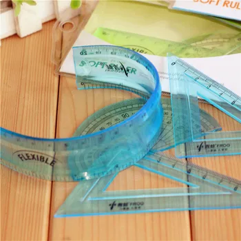 

w51 Patchwork The Student Supply Set Infinite Bending Not Easy To Break 18cm Triangle Soft Ruler