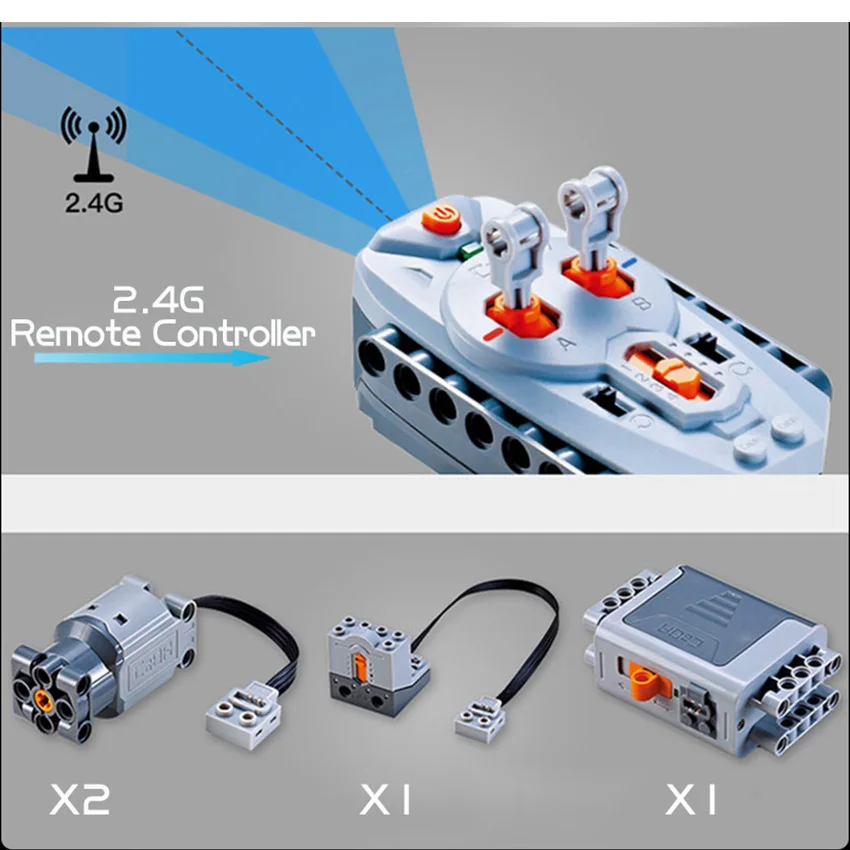 313PCS RC Tank building block set with 2pcs Motors Remote Controler Receiver Blocks Legoes Technic Series Birthday Gift for Boys