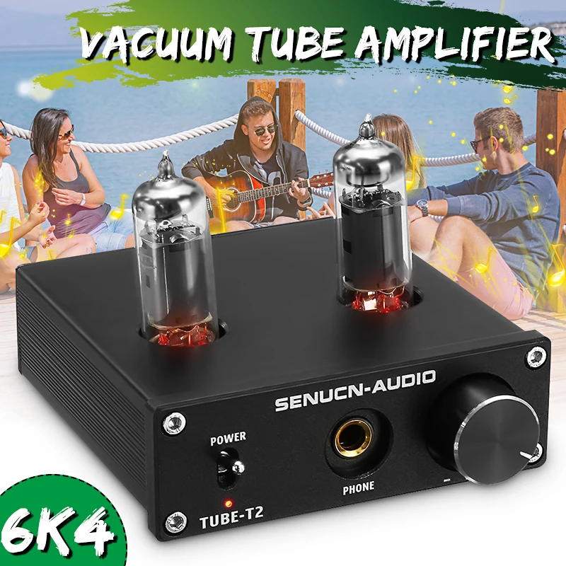 Hi-Fi 6K4 вакуумный трубный усилитель стерео с тройными басами тонового управления