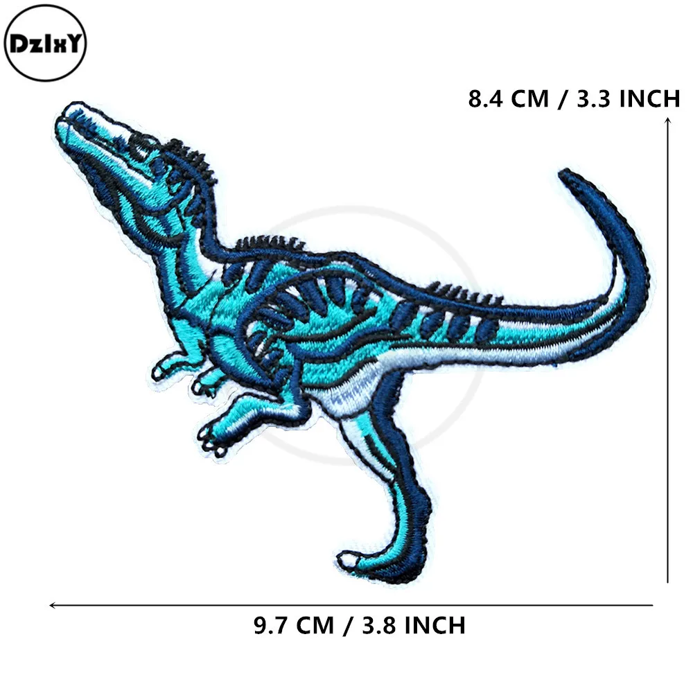 Тиранические драконы Вышивка Патчи для толстовки Рукоделие Шитье полосатая одежда значки железные на гордыне наклейки с картинками динозавров@ F-34