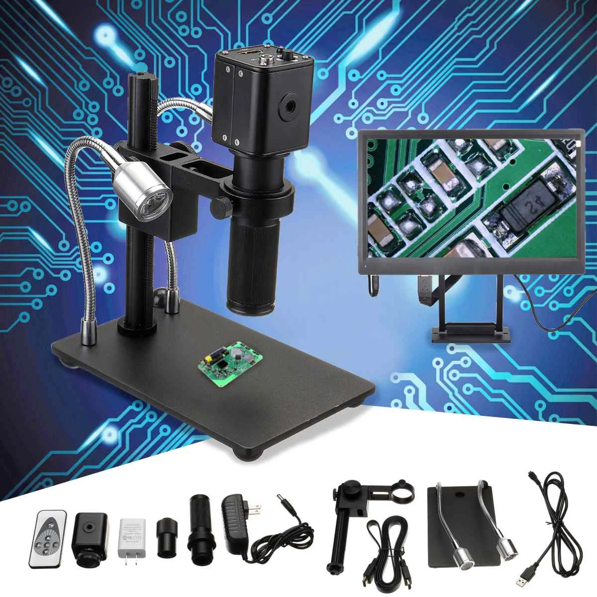 

2.0MP 1080P Digital Industry Video Microscope USB CCD Camera Zoom C-Mount Lens