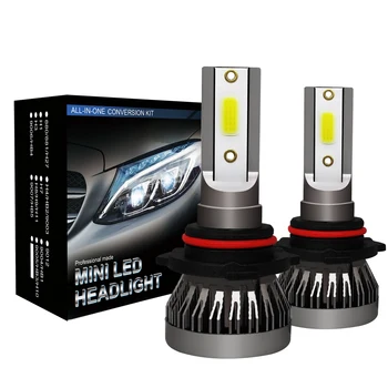 

2Pcs Mini1 Led Headlight 36W 6000Lm Cob Bulbs Kit Hi/Low Beam 6000K