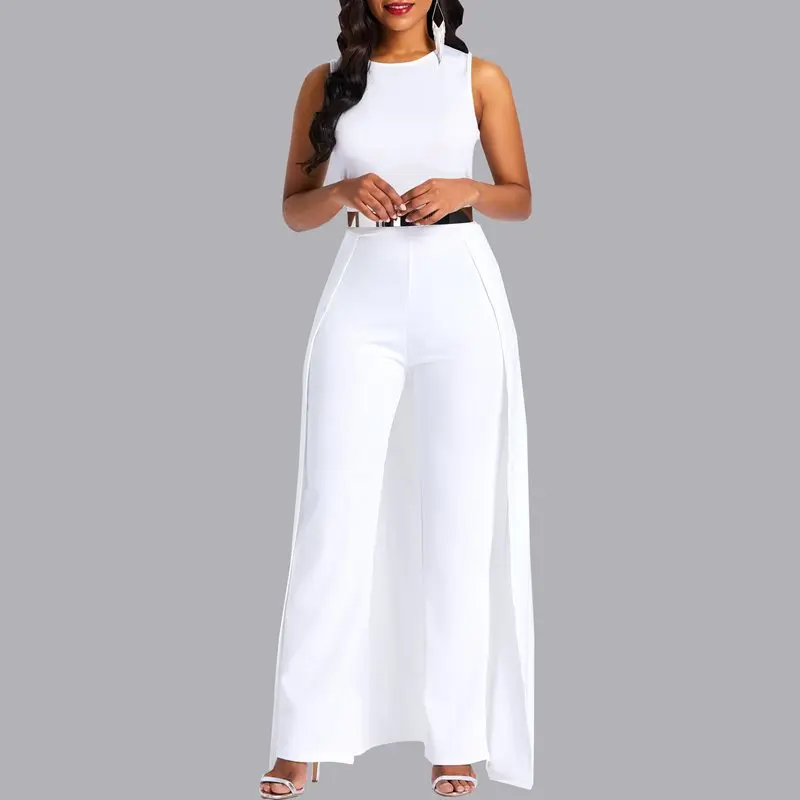 Kinikiss Spring Women Jumpsuits Women Round Neck Sleeveless Summer