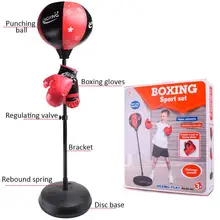 Регулируемый Фитнес боксерский Панч груша скоростной мяч расслабленный Боксерский Мешок Боксерский скоростной мешок для детей+ перчатки+ насос+ база+ палки