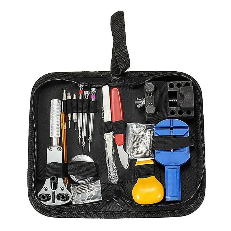 

144Pcs/Set Watch Opener Remover Spring Bar Repair Tool Clock Watch Pry Screwdriver Hand Tools Kit Watchmaker with Canvas Bag