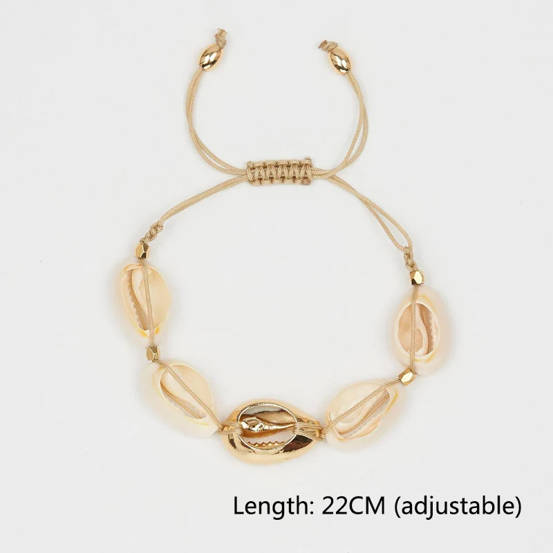 

Bohemian Wedding Adjustable 3 Styles Graceful Exquesite New Arrival Golden 1PC Handmade Party Beautiful Shell Bracelet Gifts
