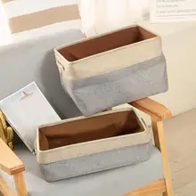 Винтажная хлопковая льняная EVA двухслойная корзина для хранения квадратная складная коробка для хранения грязной одежды
