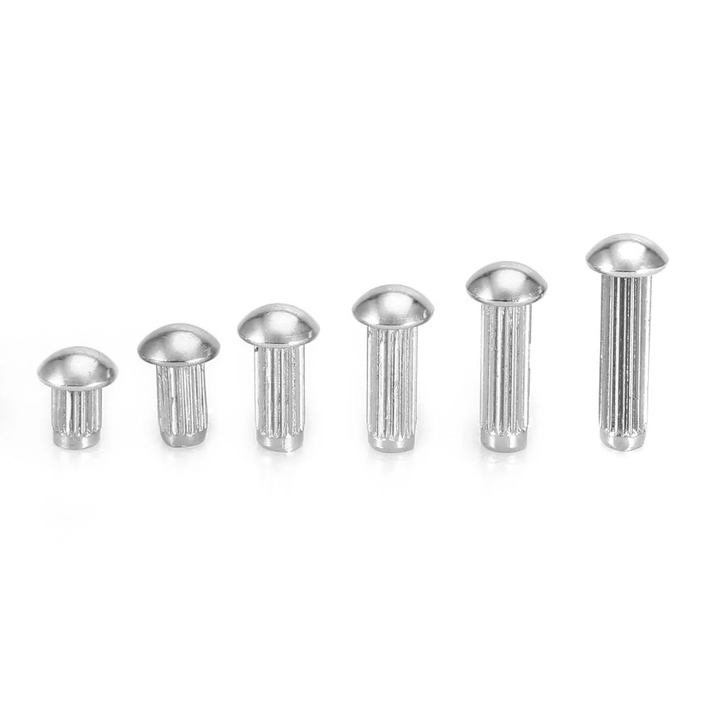 M-4 Round Head Knurled Shank Solid Rivets Stainless Steel Assortment Set Practical Durable M-412