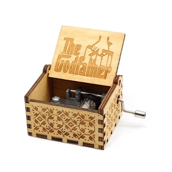 

40 pcs Music Box Game of Throne Antique Carved Wooden Hand Crank Christmas Gift Birthday Gift