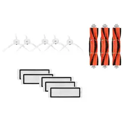 5 шт. основная щетка 5 шт. фильтры 5 шт. боковые щетки запасные части Аксессуары подходит для Xiaomi Mi робот пылесос