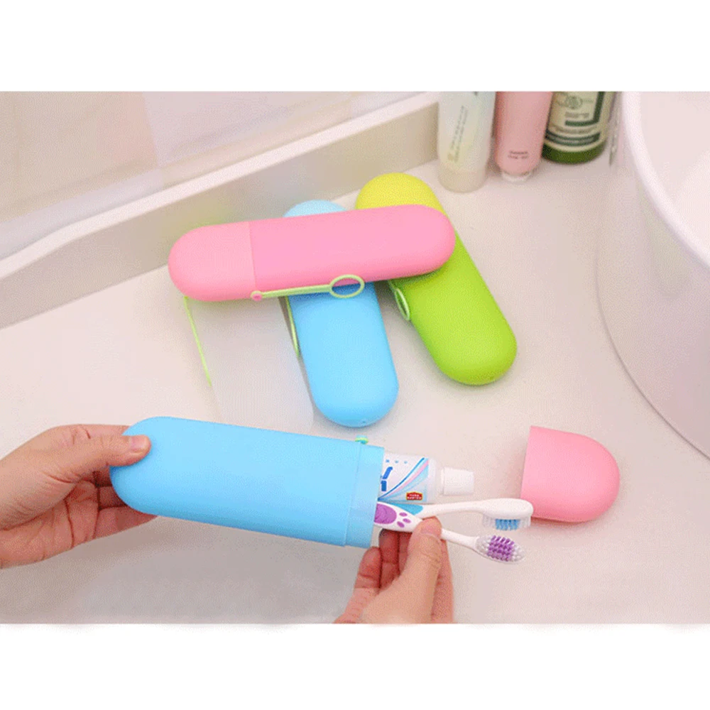 

Portable Toothbrush Toothpaste Box Holder Cup Outdoor Holder Travel Washing Storage Box Bathroom Organizer