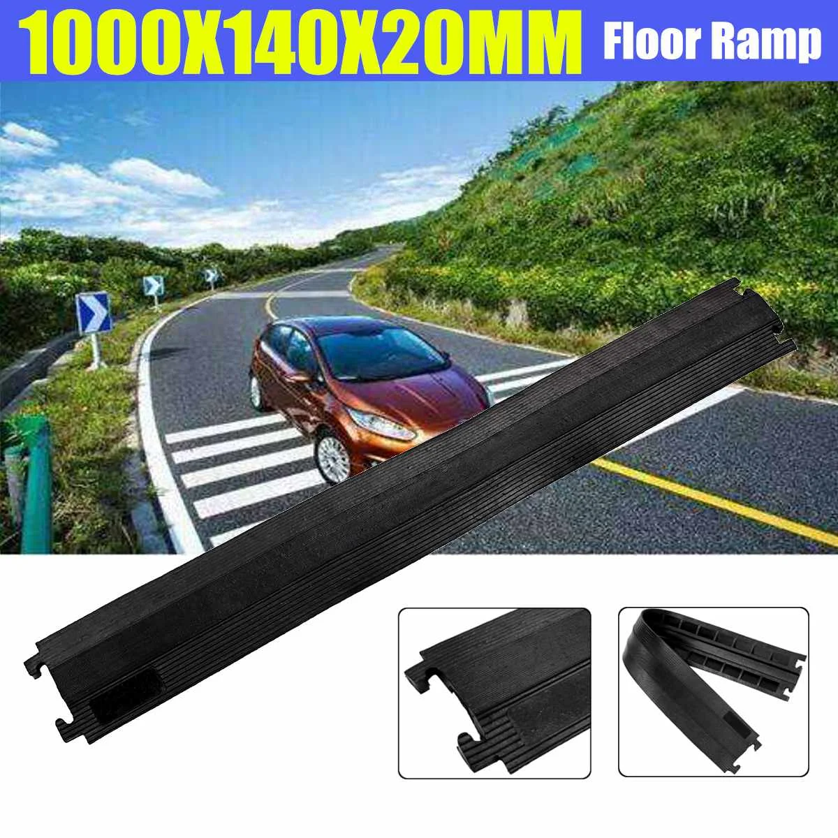 

1M 1 Channel Cable Hose Cover Guard Wire Cord Floor Cover Protector Ramp Rubber Cable Sleeve Cable Wiring Accessories Tools