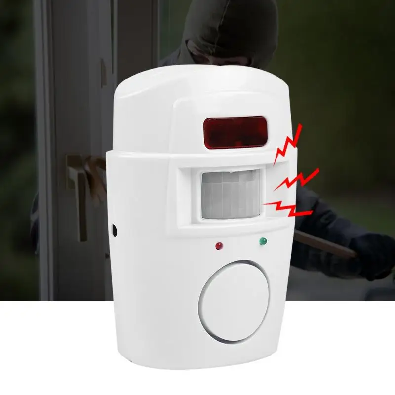 

Wireless PIR Motion Sensor Detector Security Alarm System + Remote Controls for Home Garage 105db Alarm