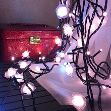 Розовый цветок Сказочный свет-32,8 дюймов. Длина девушка блог украшение свет вспышка Рождество свет Крытый светодиодные гирлянды свадебные украшения