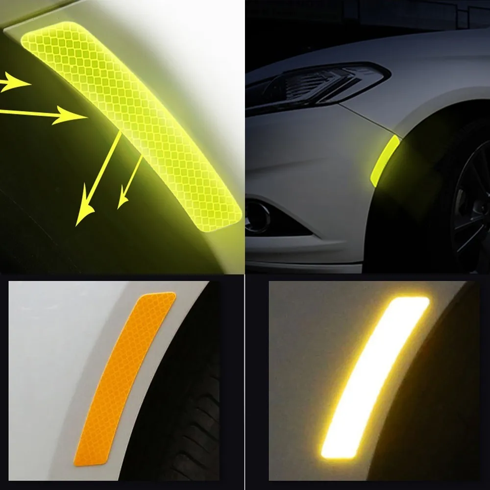 High Visibility Warning Mark Reflective Tape Car Wheel Rim Shape Safety Reflector Strip Self Adhesive Bike Car Sticker 5 Color