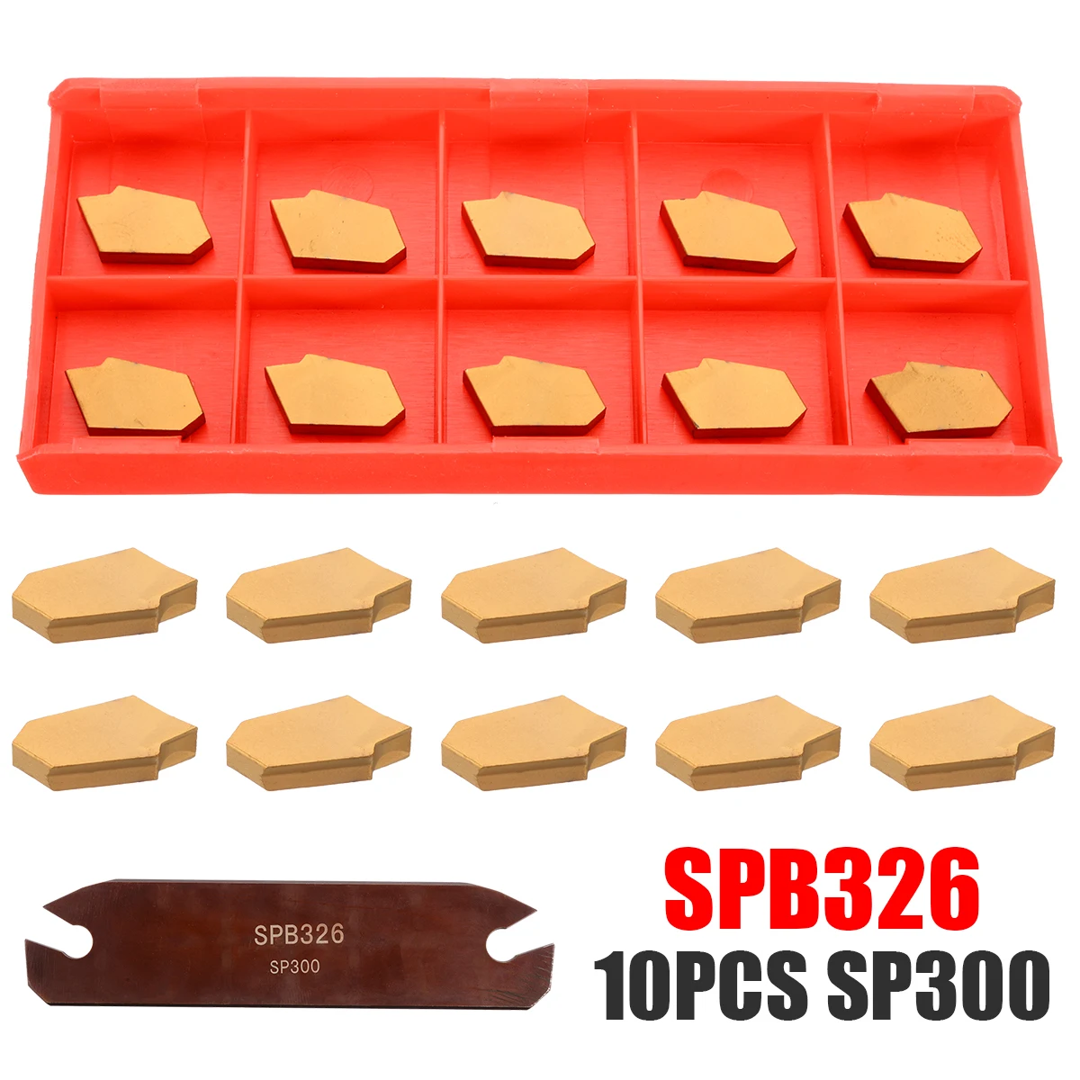 

1pc SPB326 26mm Parting Grooving Cut-Off Tool Holder + 10pcs GTN-3 SP300 Carbide Inserts for CNC Lathe Turning Tool