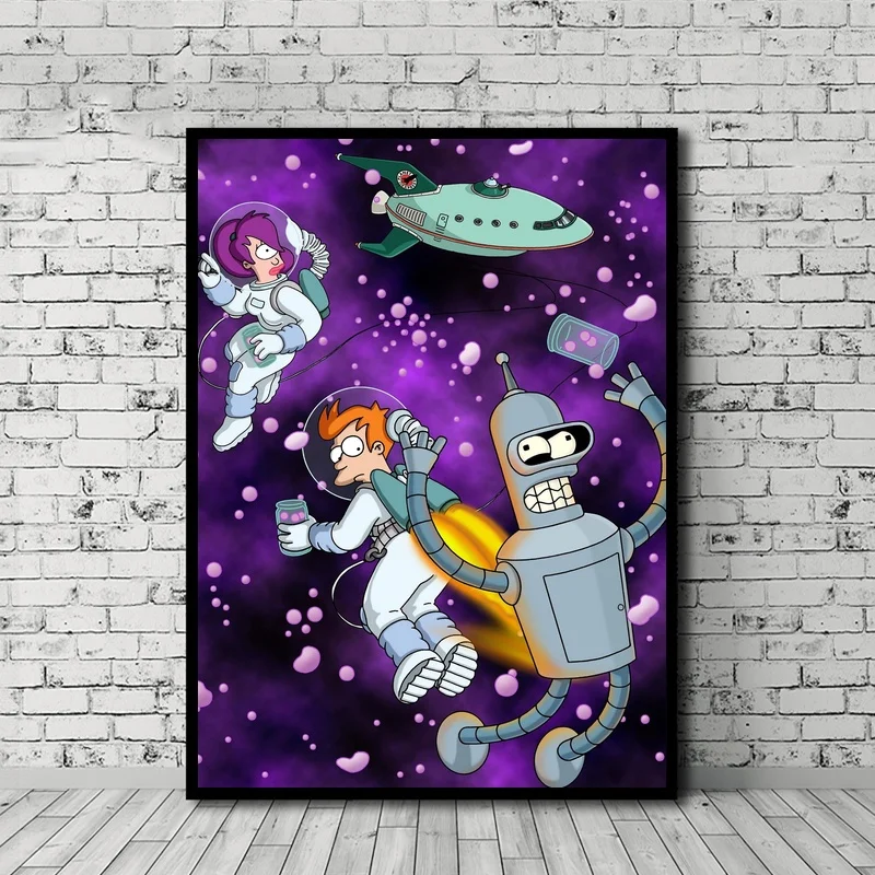 

Futurama Poster Movie Art Canvas Painting Print Wall Art Home Decor No Frame Dropshipping
