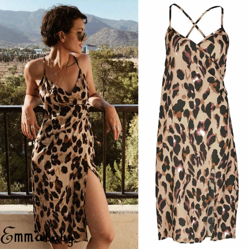leopard beach dress