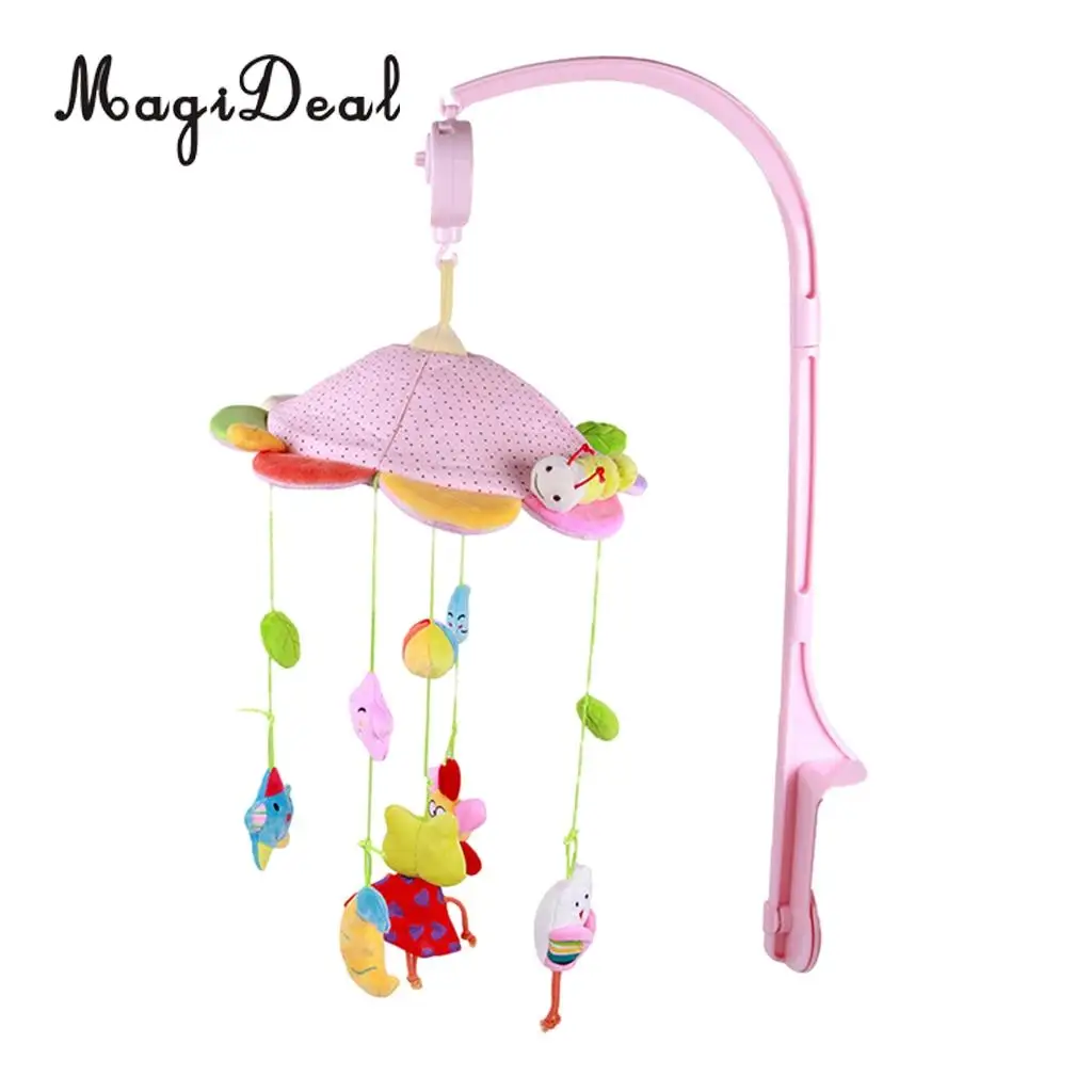 

Baby Rotary Mobile Crib Bed Bell Toy Windup Movement Music Box with Lullaby Pink