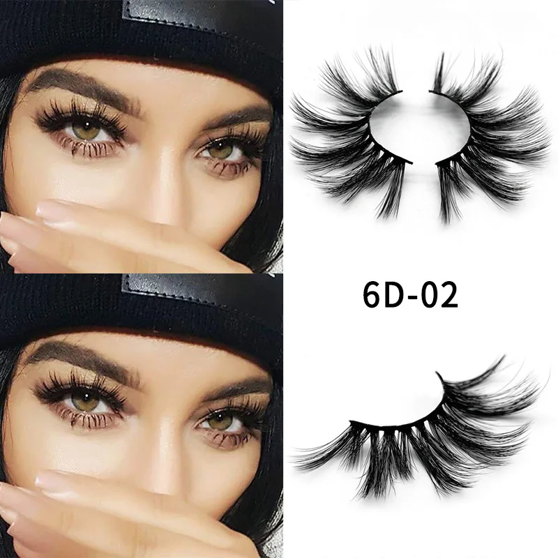 

natural Thick long 25mm mink false eyelashes 6D messy cross eyelashes Makeup Beauty Extension Tools Wimpers