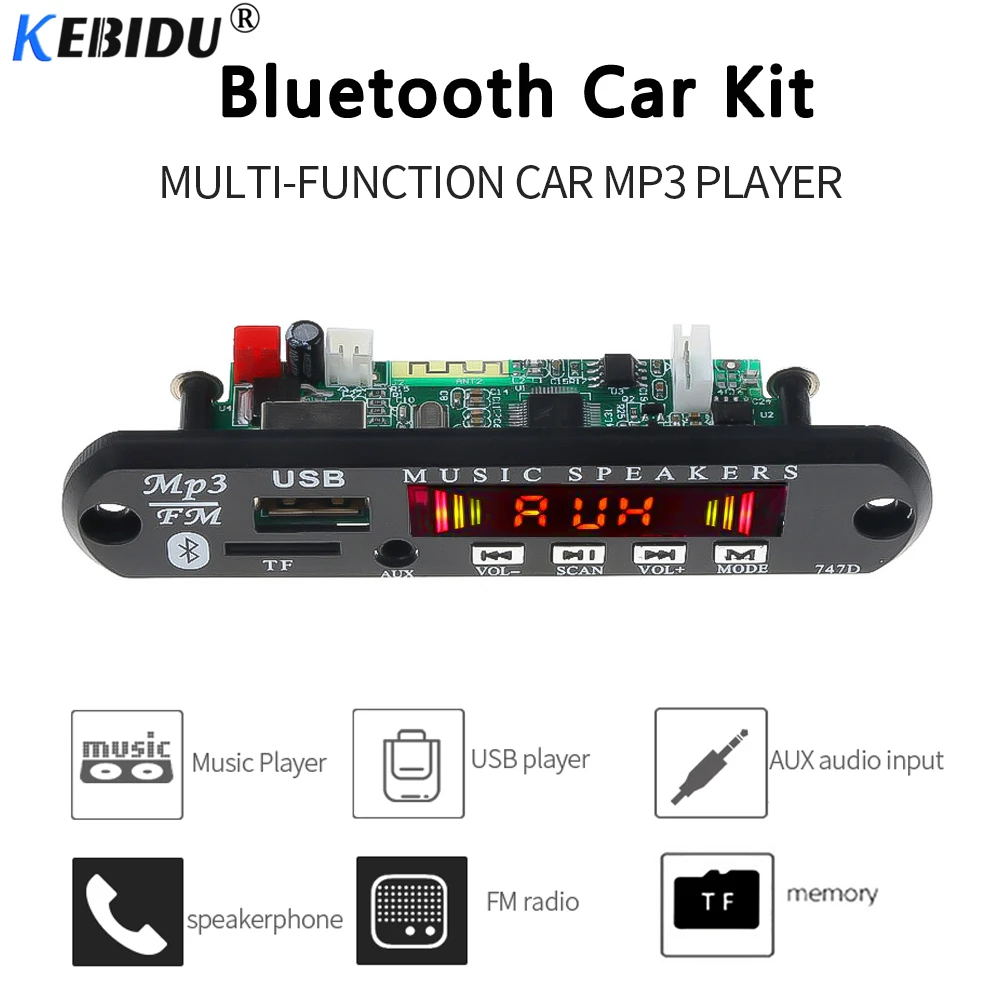 KEBIDU Автомобильный USB Bluetooth Hands free MP3 плеер встроенный декодер плата модуль + пульт