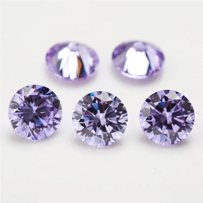 

100pcs/lot 0.8~4.0mm Round Shape Loose CZ Stone Lavander Zirconia Synthetic Stone AAAAA Quality For Jewelry DIY stone