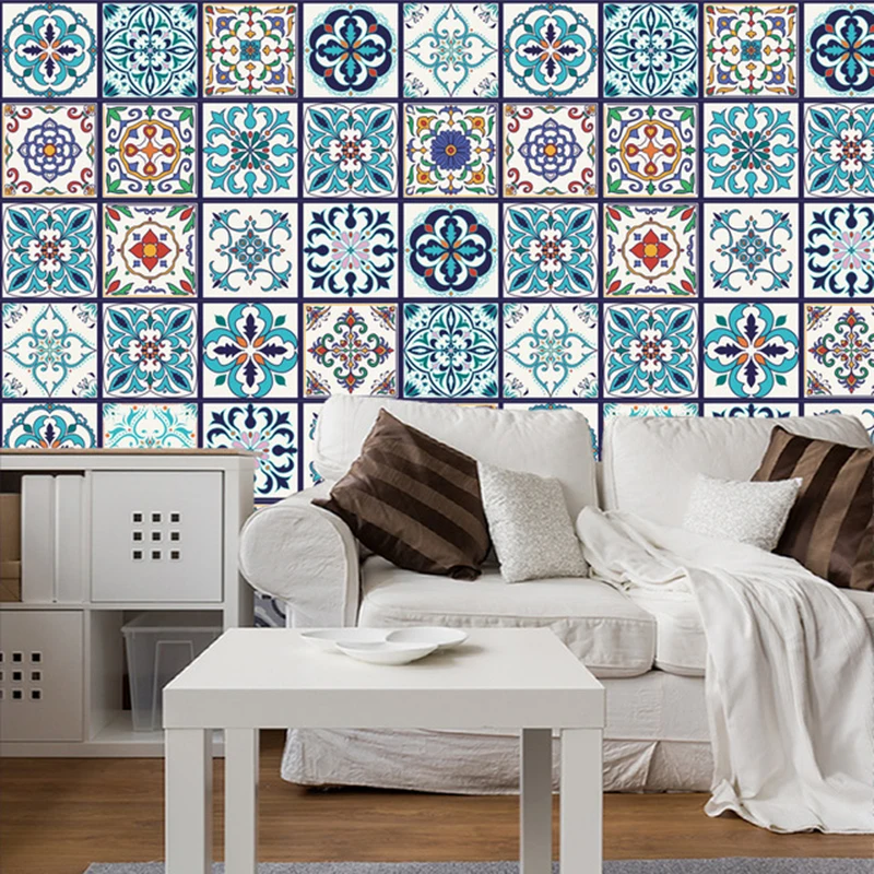 5 Pcs Arabism Self Adhesive Wall Sticker Waterproof Kitchen Wall Tile Stickers