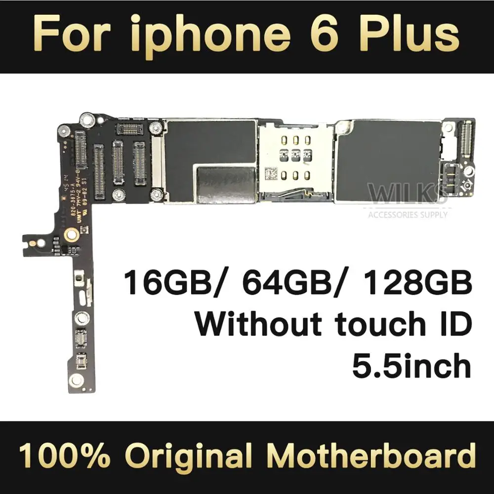 

For iphone 6Plus original motherboard NO Fingerprint Factory unlock mainboard for iphone 6 plus IOS logic board 16GB 64GB 128GB