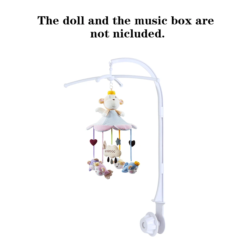 

Baby Crib Mobile Music Box Holder Arm Rattles Bracket Set Bed Stent Toys Set Nut Screw White