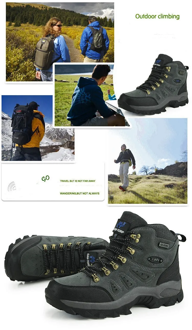 Real Original Brand Winter Athletic Rubber High-Top Lace-Up Outdoor Sport Snow Ski Trekking Hunting Hiking Shoes Boots Men Women 14