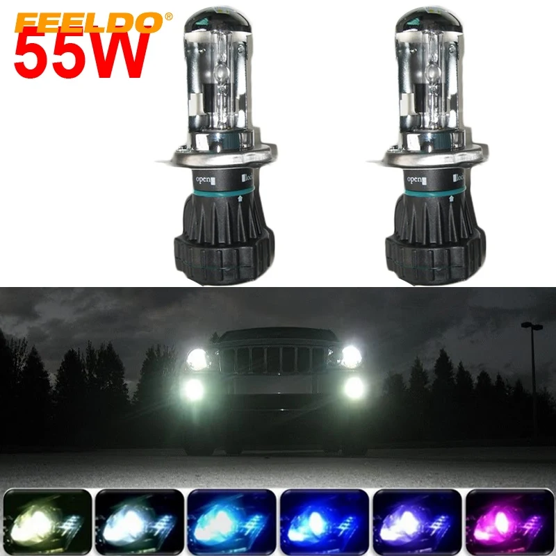 FEELDO 1 пара автомобильные 12 В AC 55 Вт HID Биксеноновые H4/9003 дальний/ближний свет