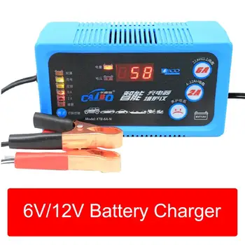 1pc 6V12V Car Battery Charger Automatic Charger Acid Battery Fast Charge Mode MCU Control Overheat Protect For Car Vehicle
