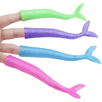 

TPR Plastic Fish Tail Hand Puppet Story Telling Props Finger Toys Children Kids Educational Toy Gifts Random Color