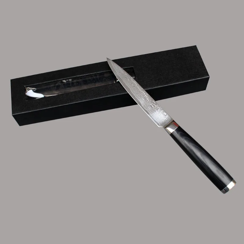 A Japanese damascus steel utility knife high-quality paring sharp kitchen knives 5 inch VG10 A Japanese damascus steel utility knife high-quality paring sharp kitchen knives 5 inch VG10