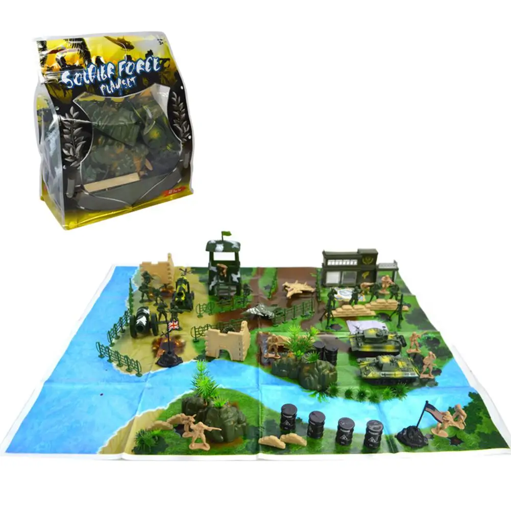 

Children DIY Soldiers Model Toys Military Army Scene Accessories Set as Gifts
