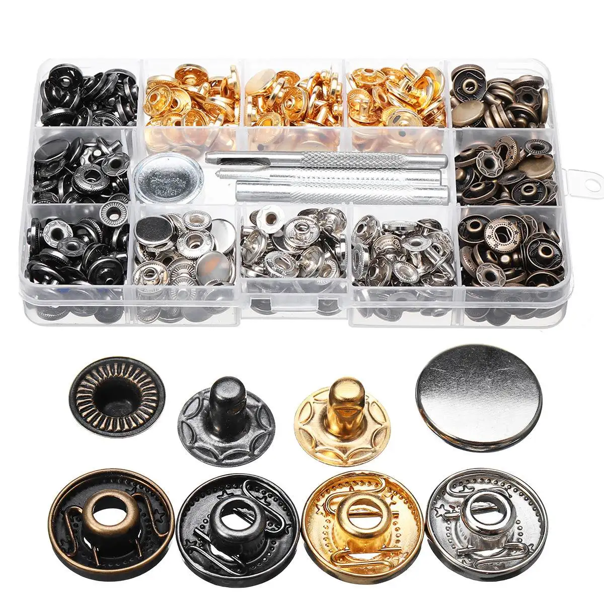 Metal Stud Snap Press Buttons Fastener For Leather Clothes Jacket