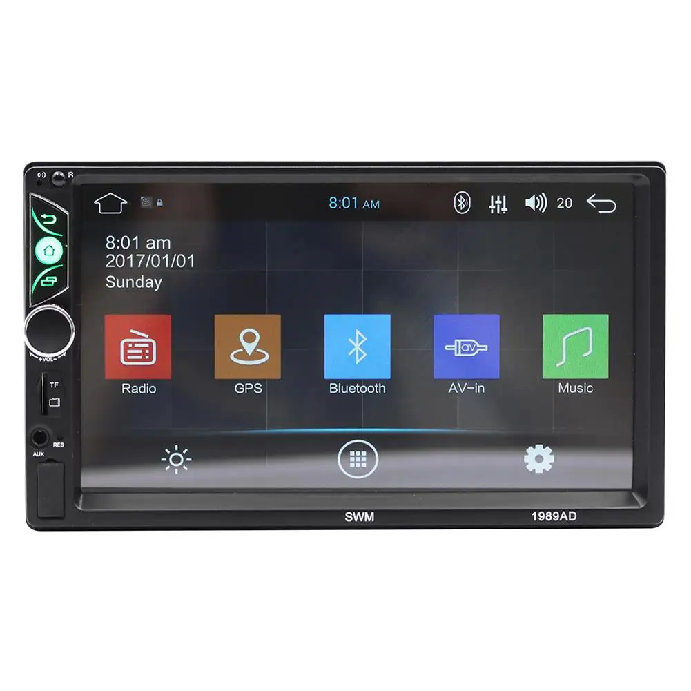 

7-Inch High Definition Vehicle Bluetooth Mp5 Player Auto Double Ingot General GPS Navigation Integrated Machine 1989AD