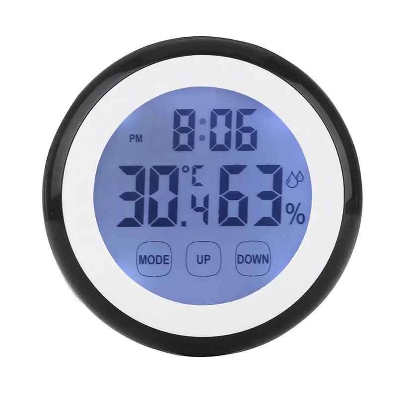 Термометр цифровой LCD гигрометр Температура влажности сигнализации настенные часы для дома Температура измеритель влажности